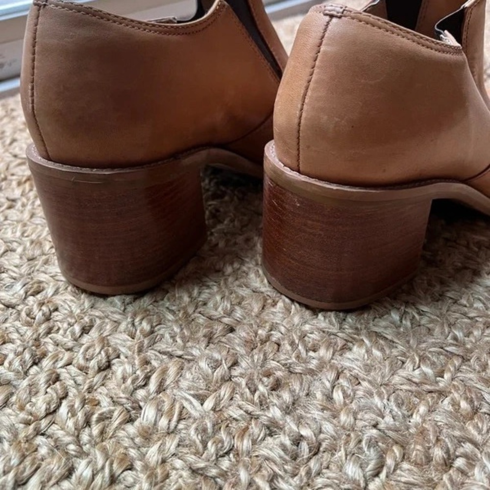 Candie's Tan Pointed Leather Slip-On Loafers - Picture 5 of 5